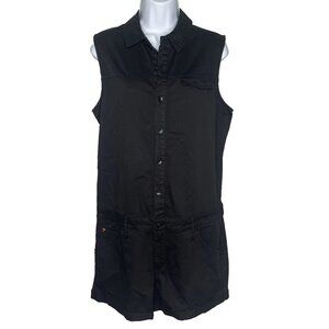 Hudson Jeans Harmony Mechanic Shorts Romper Playsuit Size M Black Sleeveless